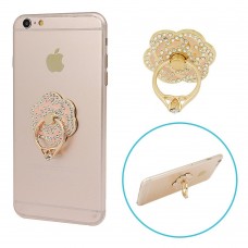 Phone Tablet Ring Stand - Universal Luxury 360 Degree Anti Drop Finger Phone Tablet Holder Stand - Pink Flower